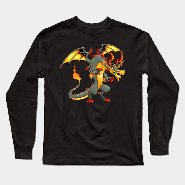 Fire Dragon Long Sleeve T-Shirt by ddraw